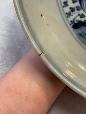A Chinese blue and white 'floral' dish and a 'phoenix' plate, Ming — photo 8
