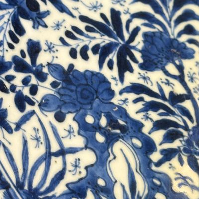 A Chinese blue and white 'Floral' dish and a 'Phoenix' serving dish — photo 24