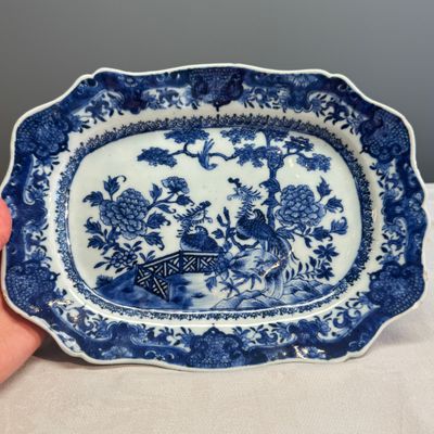 A Chinese blue and white 'Floral' dish and a 'Phoenix' serving dish — photo 2