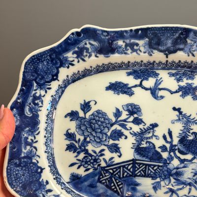 A Chinese blue and white 'Floral' dish and a 'Phoenix' serving dish — photo 4