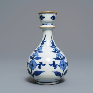 A Chinese blue and white floral huqqa base, Kangxi — 照片 6