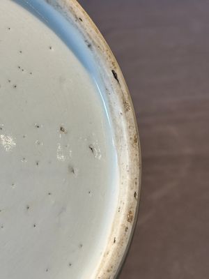 A Chinese blue and white 'flower scroll' jar with a wooden cover, Qianlong — foto 17