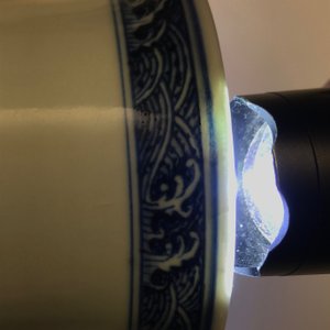 A Chinese blue and white 'flower scroll' vase, Qianlong mark, 19/20th C. — photo 13