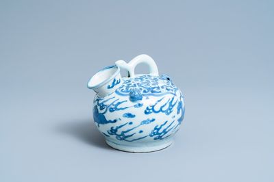 A Chinese blue and white 'flying horse' ewer, Wanli