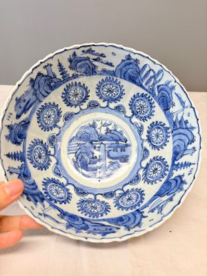 A Chinese blue and white 'Flying Horses and Landscapes' bowl — photo 7