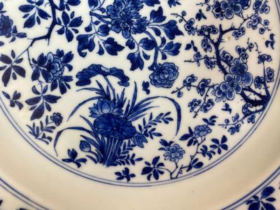 A Chinese blue and white 'four seasons' dish, Kangxi mark and of the period — photo 6