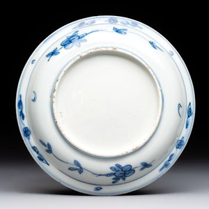 A Chinese blue and white 'frog' plate, Jiajing/Wanli — photo 2