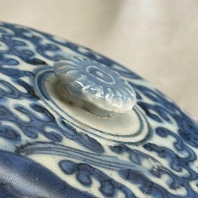 A Chinese blue and white 'Galloping Flying Horses' bowl and cover — photo 34