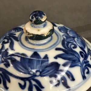A Chinese blue and white gate-handled teapot and cover, Kangxi — photo 9