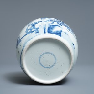 A Chinese blue and white ginger jar with figurative design, Kangxi — photo 6