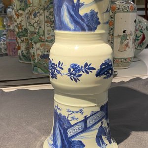 A Chinese blue and white 'gu' 'riders on horseback' vase, Kangxi — photo 29