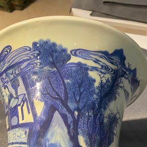 A Chinese blue and white 'gu' 'riders on horseback' vase, Kangxi — photo 9