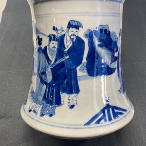 A Chinese blue and white 'gu' vase with immortals, Kangxi — 照片 21