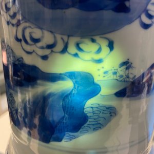 A Chinese blue and white 'gu' vase with immortals, Kangxi — 照片 9
