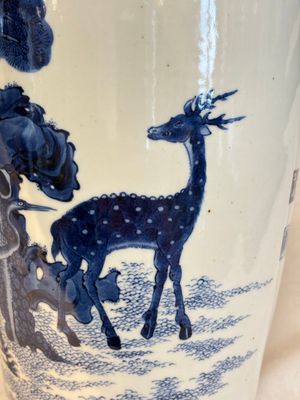 A Chinese blue and white 'He Lu Tong Chun 鶴鹿同春' vase, Tao Cheng Tang 陶成堂 mark, 18/19th C. — photo 12