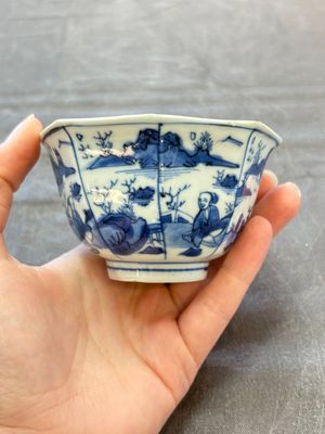 A Chinese blue and white hexagonal bowl and an octagonal bowl, Tianqi/Kangxi — foto 13