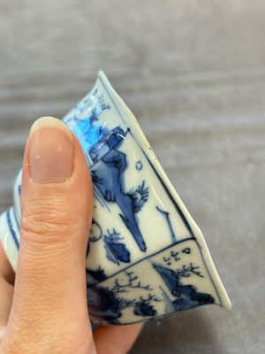 A Chinese blue and white hexagonal bowl and an octagonal bowl, Tianqi/Kangxi — foto 15