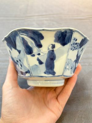 A Chinese blue and white hexagonal bowl and an octagonal bowl, Tianqi/Kangxi — foto 5