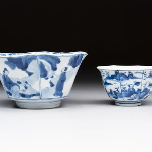 A Chinese blue and white hexagonal bowl and an octagonal bowl, Tianqi/Kangxi — foto 5
