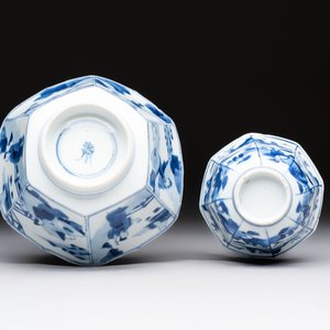 A Chinese blue and white hexagonal bowl and an octagonal bowl, Tianqi/Kangxi — foto 7