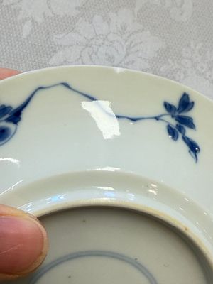A Chinese blue and white 'Hunting Scene' tea bowl and saucer — photo 21