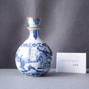 A Chinese blue and white huqqa base with a narrative design, Kangxi — 照片 7