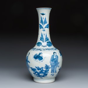 A Chinese blue and white 'Immortals' bottle vase — foto 2