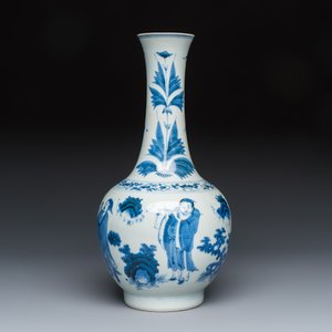 A Chinese blue and white 'Immortals' bottle vase — foto 4