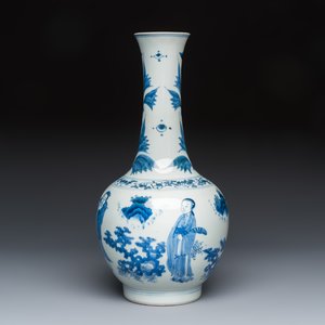 A Chinese blue and white 'Immortals' bottle vase — foto 5