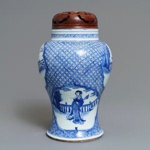 A Chinese blue and white 'immortals' vase, Kangxi — 照片 2