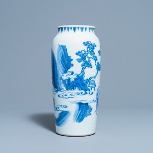 A Chinese blue and white 'Immortals' vase, Transitional period — photo 3