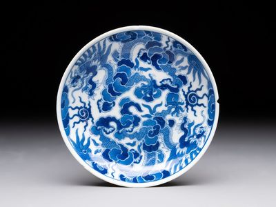 A Chinese blue and white imperial 'Bleu de Hue' saucer for the Vietnamese market, Thiệu Trị 紹治年製 mark and of the period