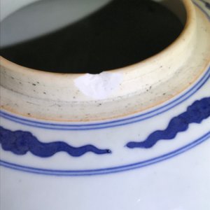 A Chinese blue and white jar and cover with applied design of ducks, Kangxi mark, 19th C. — photo 7