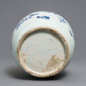A Chinese blue and white jar with fruits and insects, Transitional period — 照片 6