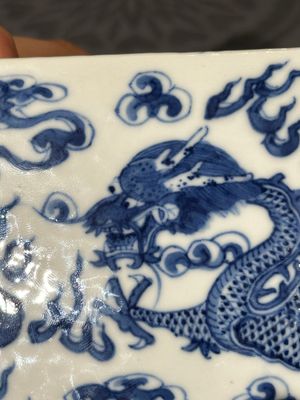 A Chinese blue and white jardiniere with dragons, Guangxu — photo 9