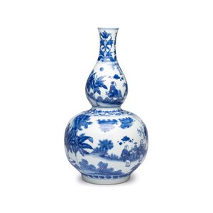 A Chinese blue and white 'Jia Guan Jin Jue 加官進爵' double-gourd vase — photo 3