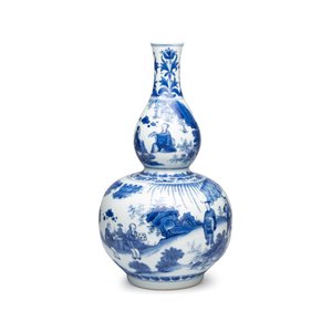 A Chinese blue and white 'Jia Guan Jin Jue 加官進爵' double-gourd vase — photo 4