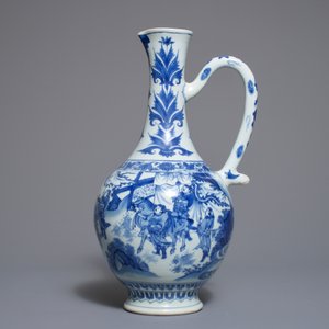转型期 人物青花瓷坛子 — 照片 2