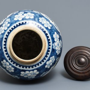A Chinese blue and white Kangxi-style jar with Buddhist lions, 19th C. — 照片 6