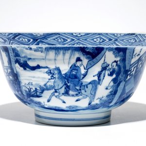 A Chinese blue and white klapmuts bowl, Kangxi mark and of the period — 照片 1