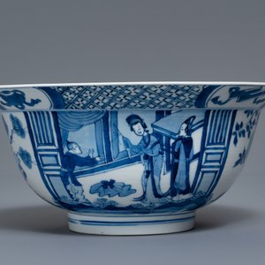 A Chinese blue and white klapmuts bowl, Kangxi mark and of the period — photo 2
