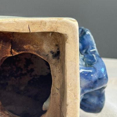 A Chinese blue and white ko-sometsuke 'Buddhist Lion' incense burner  — photo 17