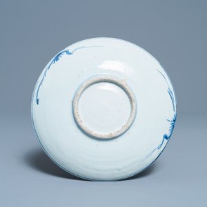 A Chinese blue and white ko-sometsuke 'poem' plate for the Japanese market, Tianqi — photo 2