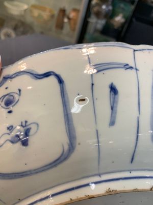 A Chinese blue and white 'kraak' dish with a pheasant and flowers, Wanli — photo 8