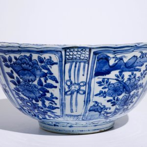 A Chinese blue and white kraak porcelain bowl with a tiger, Ming, Wanli — 照片 4