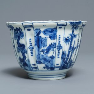A Chinese blue and white kraak porcelain 'crow' cup, Wanli — photo 5