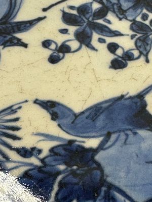 A Chinese blue and white kraak porcelain dish with birds among blossoming branches, Wanli — photo 5