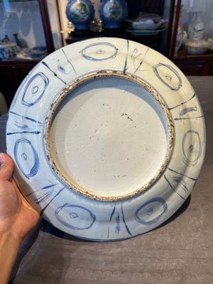 A Chinese blue and white kraak porcelain dish with geese near the water, Wanli — 照片 9