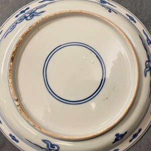A Chinese blue and white kraak porcelain plate with egrets, Wanli — 照片 9