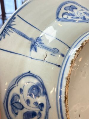 A Chinese blue and white 'kraak' 'Wang Xizhi' dish, Wanli — foto 11
